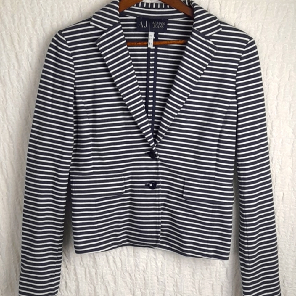 Armani Jeans Women Blazer Large Blue #196